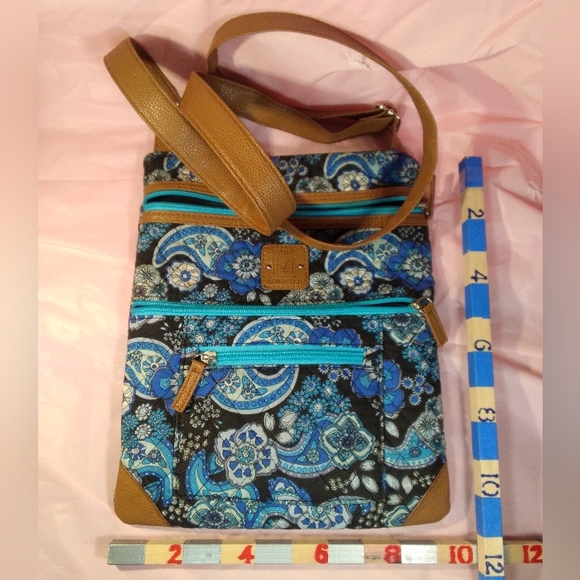 Stone Mountain Mini Shoulder Tote in Blue Plaisley - Picture 9 of 11